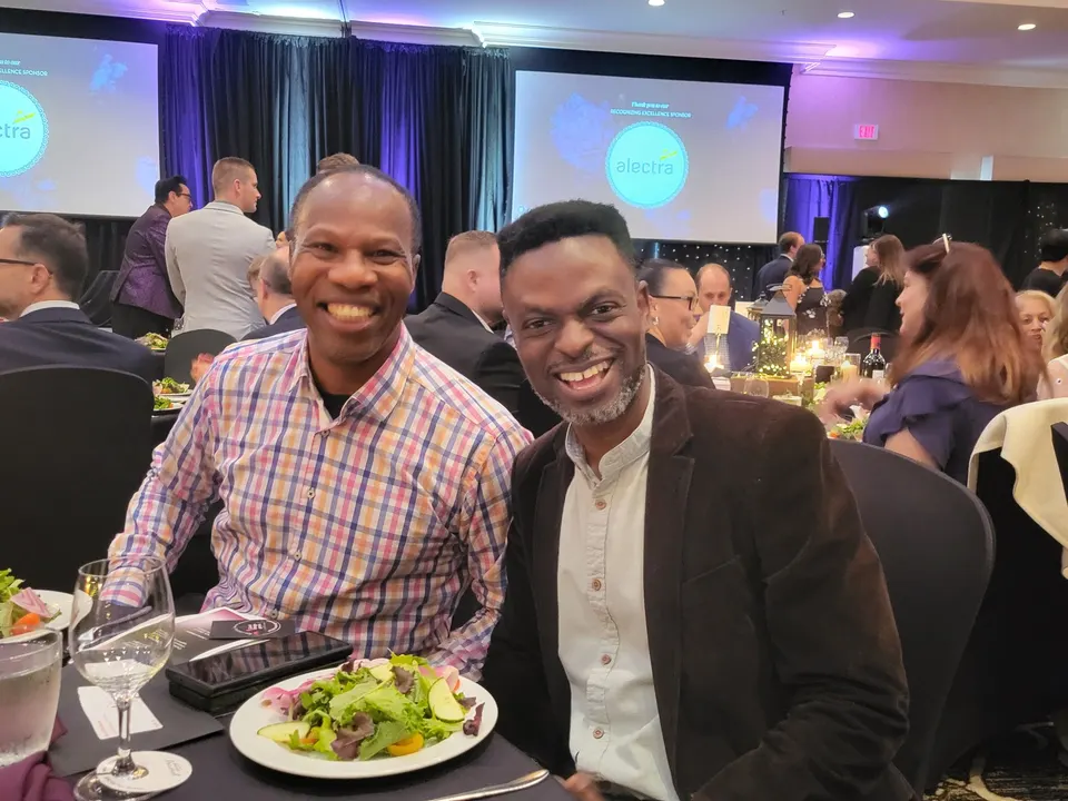 Hopewell team members celebrating at their table during the awards evening